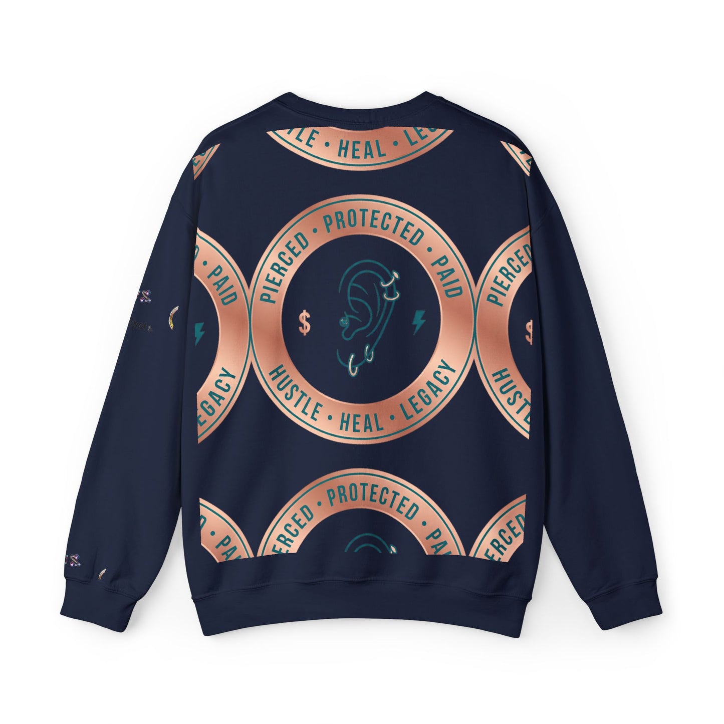 Crewneck Sweatshirt — "Hustle Heal Repeat" Empowerment Design