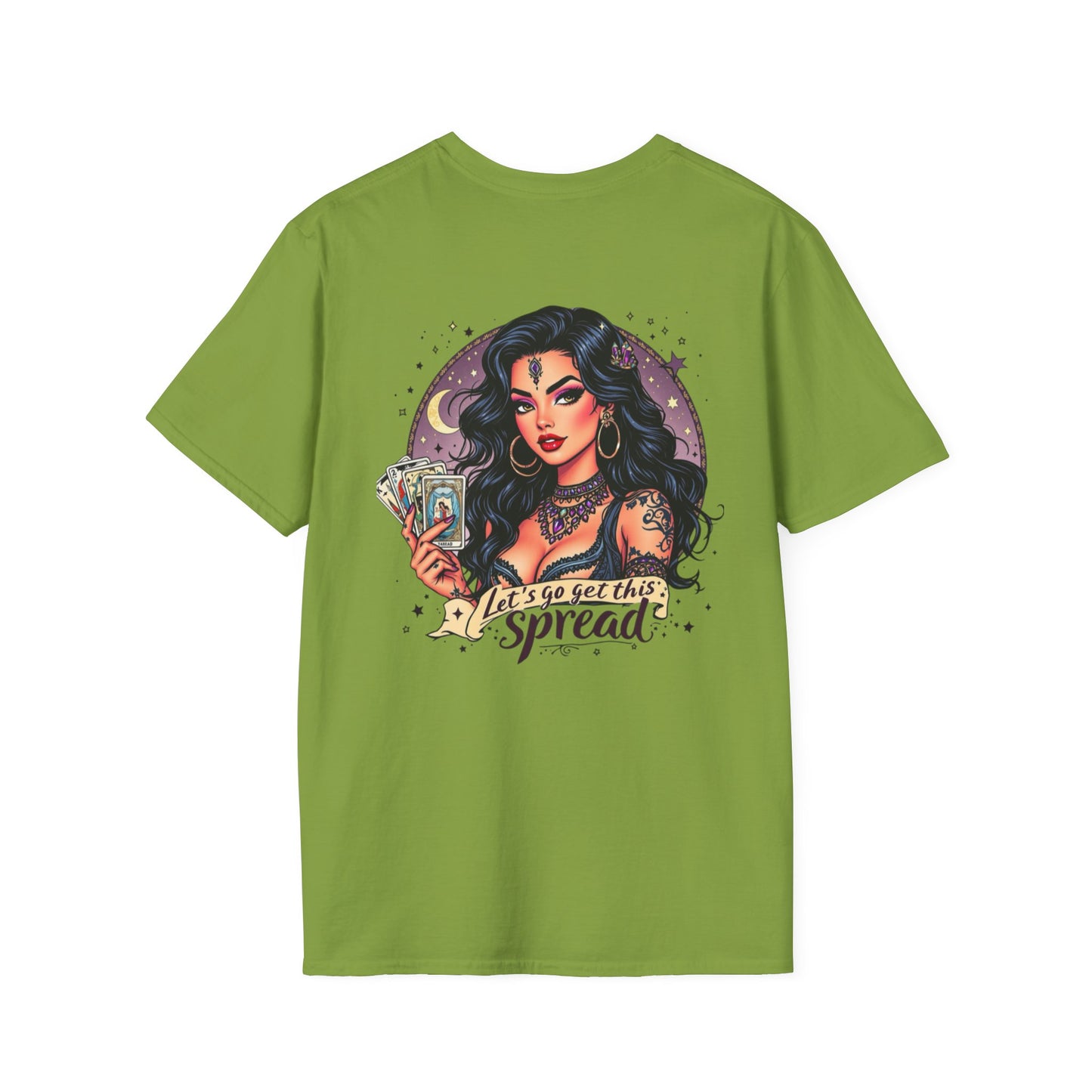 Green Witchy Tarot Unisex T-Shirt, Magical Tee, Gift for Tarot Lovers, Casual Wear, Spiritual Apparel, Witchy Fashion