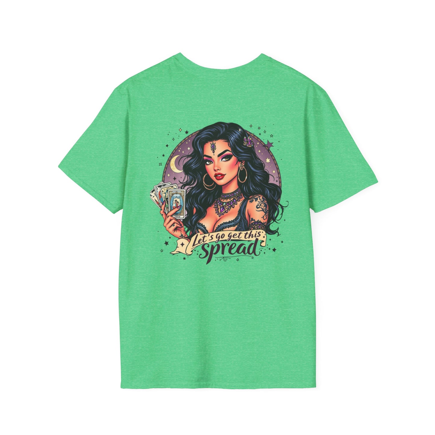 Green Witchy Tarot Unisex T-Shirt, Magical Tee, Gift for Tarot Lovers, Casual Wear, Spiritual Apparel, Witchy Fashion