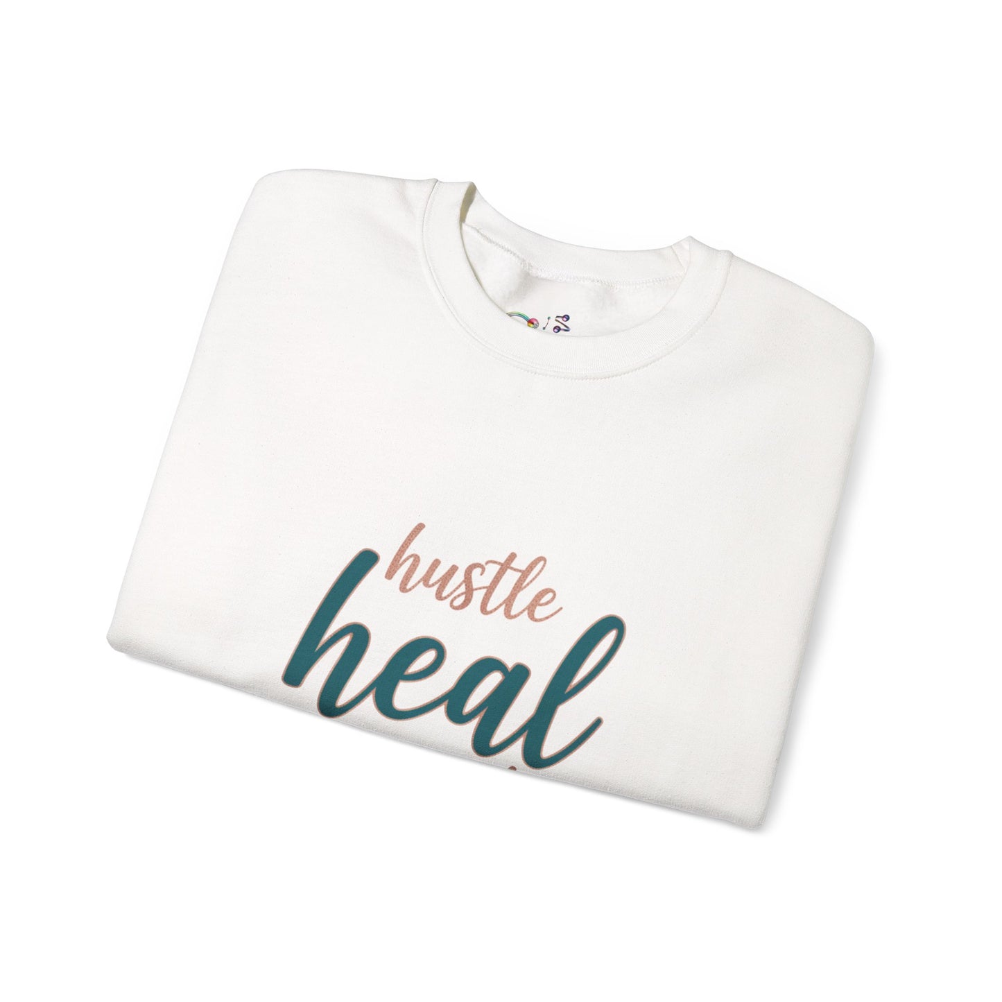 Crewneck Sweatshirt — "Hustle Heal Repeat" Empowerment Design