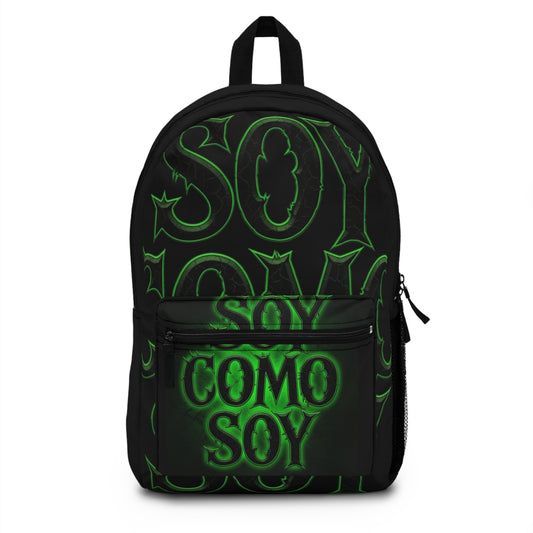 Glow-in-the-Dark Backpack with 'Como Soy' Design, Perfect for School, Travel, or Festivals, Unique Gift for Teens, Trendy Fashion Accessory