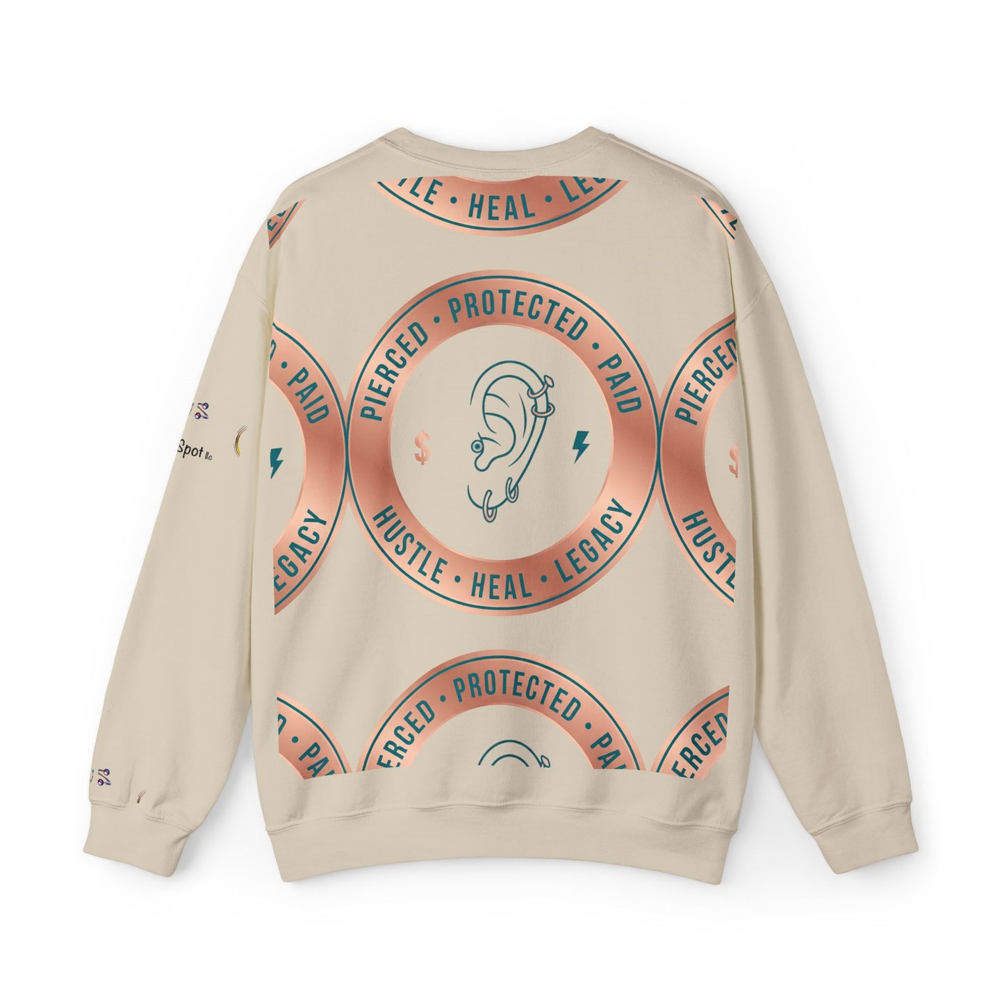 Crewneck Sweatshirt — "Hustle Heal Repeat" Empowerment Design