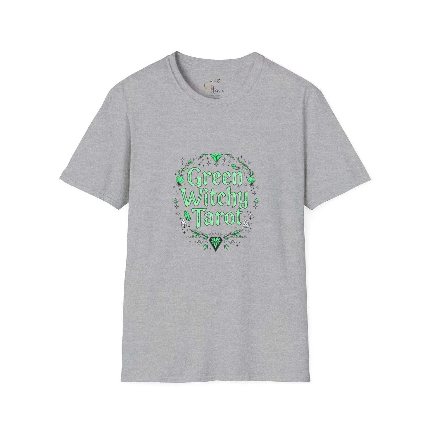 Green Witchy Tarot Unisex T-Shirt, Magical Tee, Gift for Tarot Lovers, Casual Wear, Spiritual Apparel, Witchy Fashion
