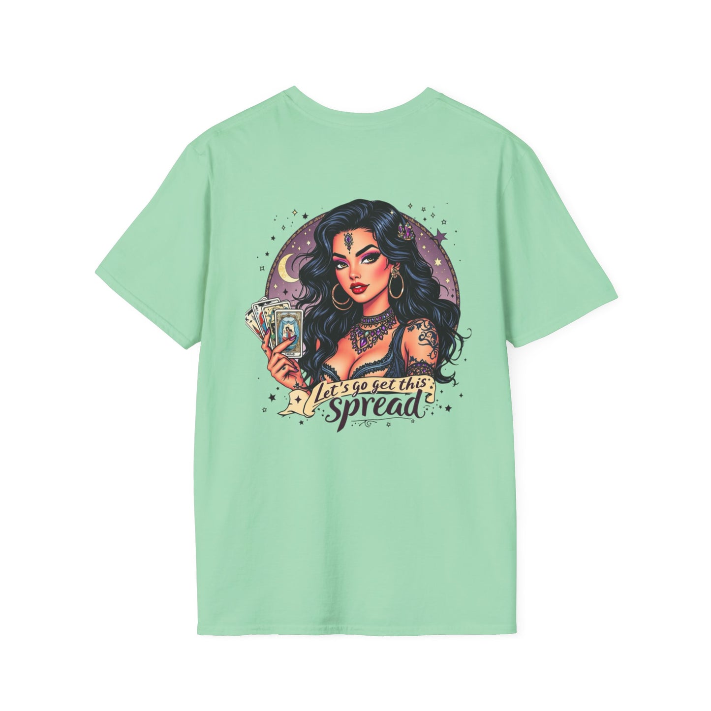 Green Witchy Tarot Unisex T-Shirt, Magical Tee, Gift for Tarot Lovers, Casual Wear, Spiritual Apparel, Witchy Fashion