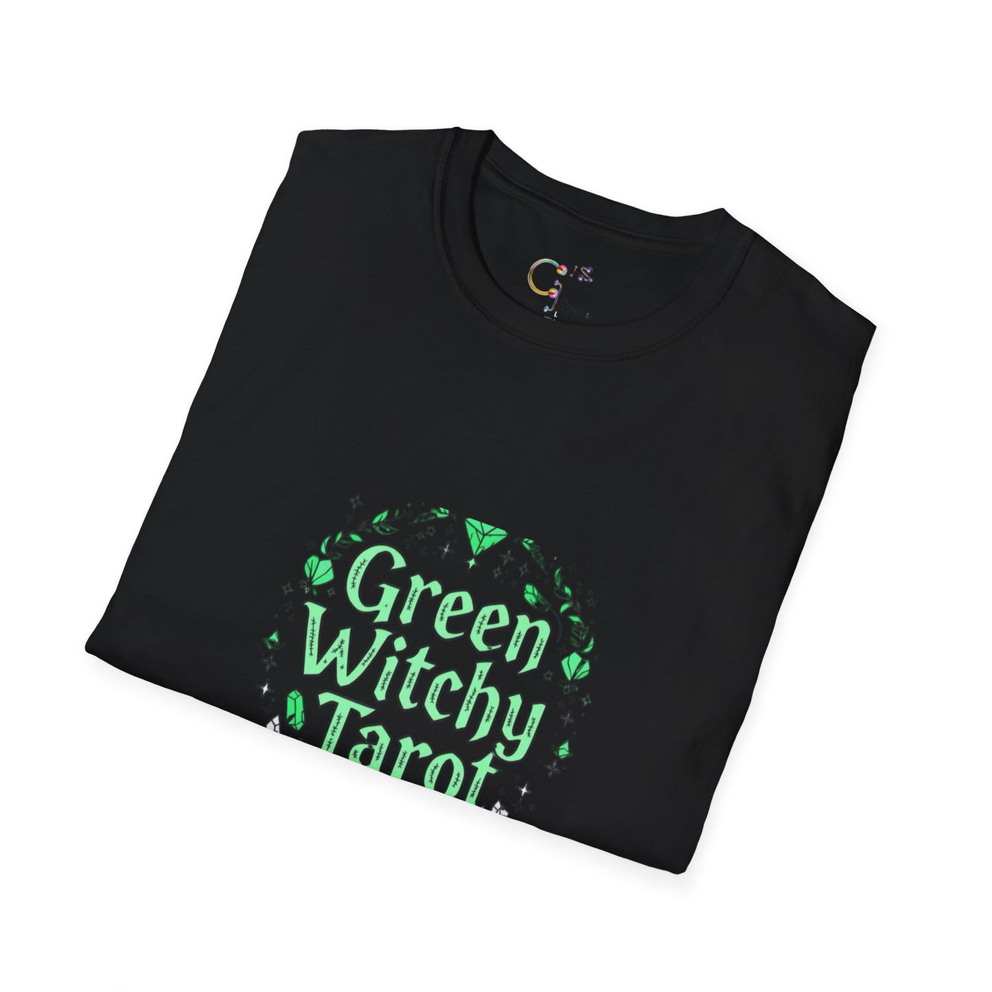 Green Witchy Tarot Unisex T-Shirt, Magical Tee, Gift for Tarot Lovers, Casual Wear, Spiritual Apparel, Witchy Fashion