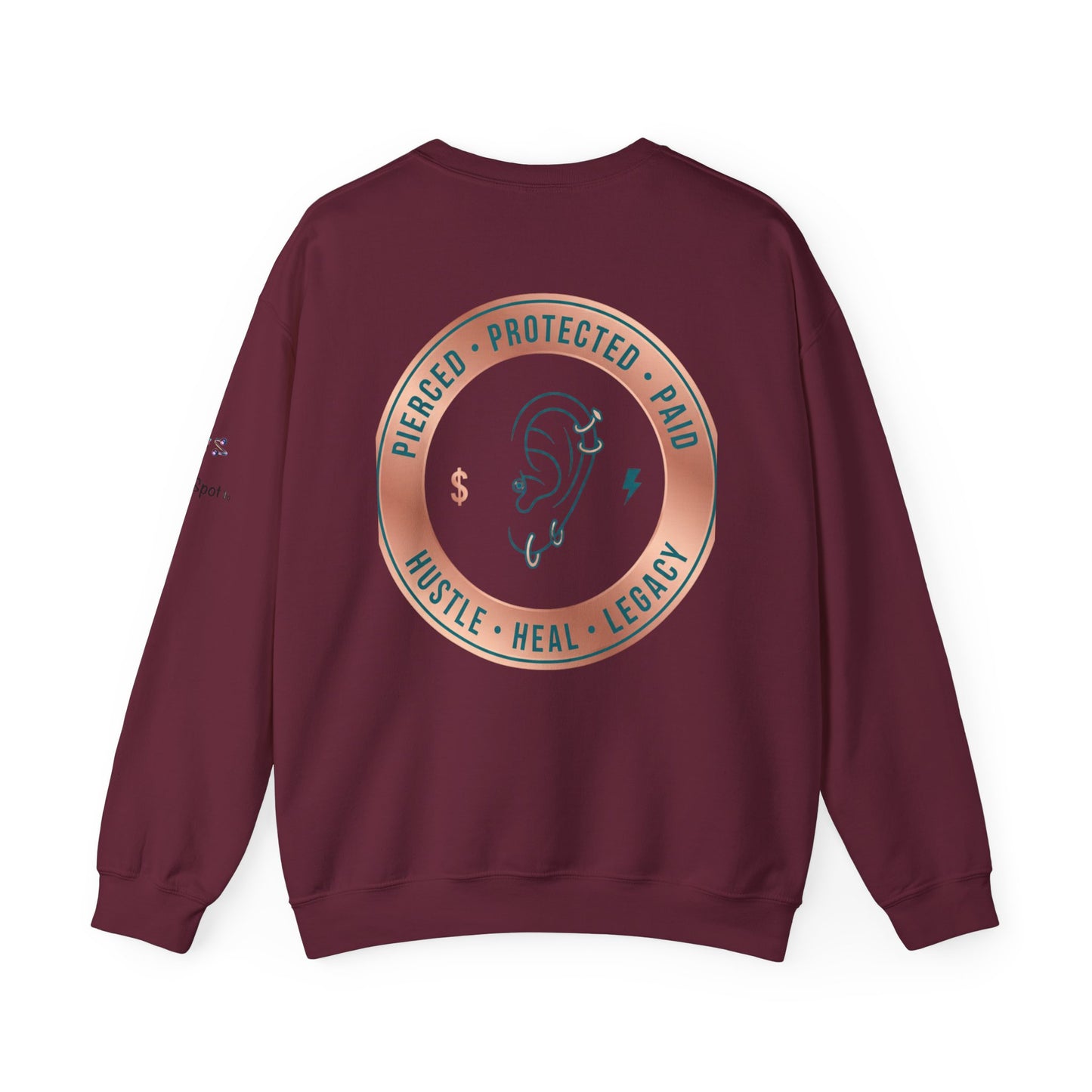 Crewneck Sweatshirt — "Hustle Heal Repeat" Empowerment Design