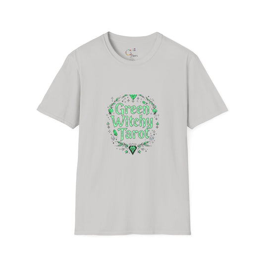 Green Witchy Tarot Unisex T-Shirt, Magical Tee, Gift for Tarot Lovers, Casual Wear, Spiritual Apparel, Witchy Fashion