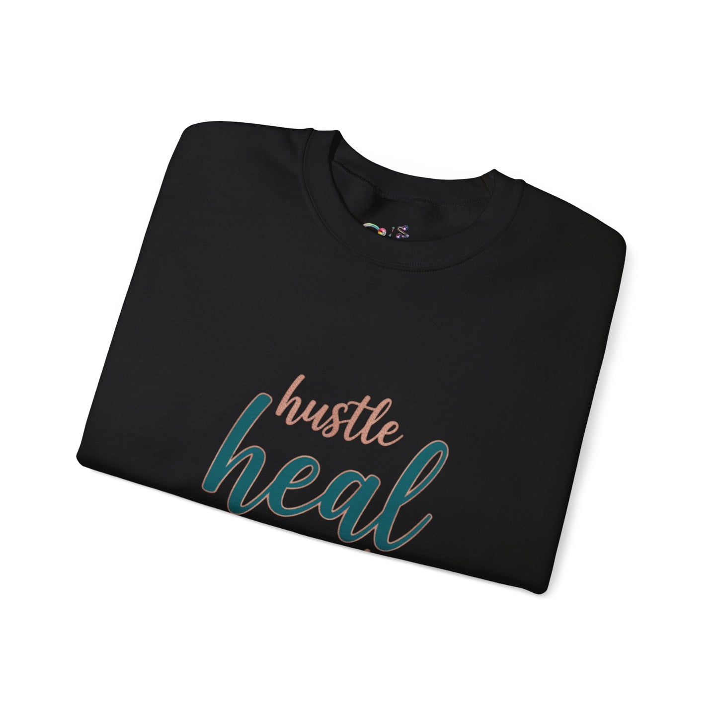 Crewneck Sweatshirt — "Hustle Heal Repeat" Empowerment Design