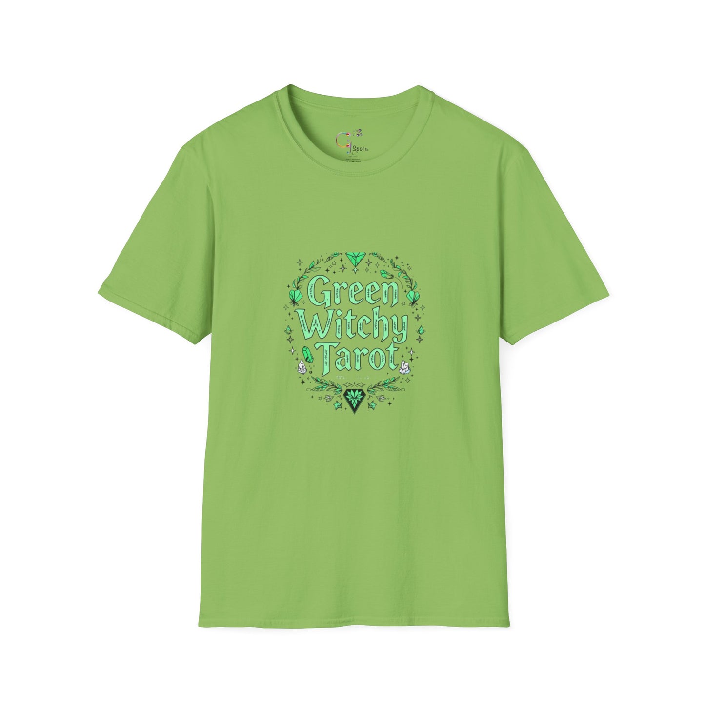 Green Witchy Tarot Unisex T-Shirt, Magical Tee, Gift for Tarot Lovers, Casual Wear, Spiritual Apparel, Witchy Fashion