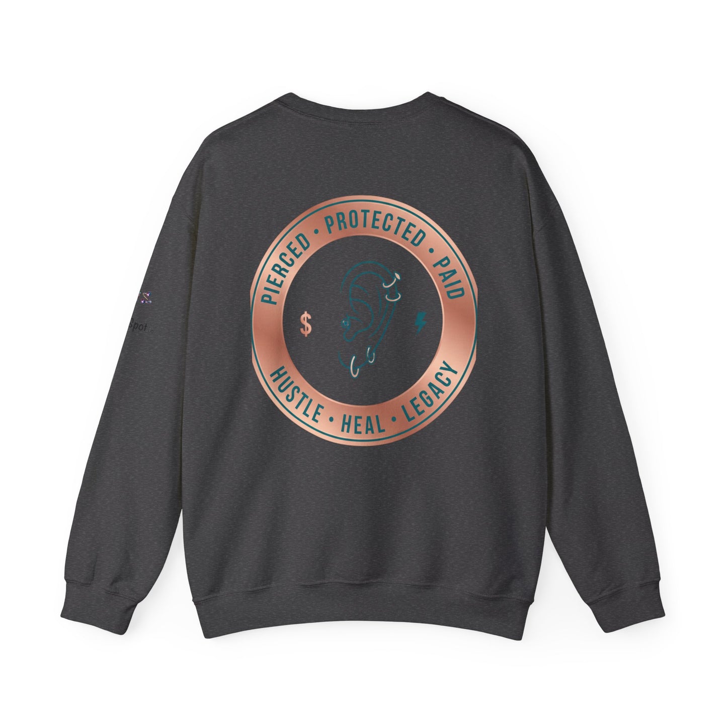 Crewneck Sweatshirt — "Hustle Heal Repeat" Empowerment Design