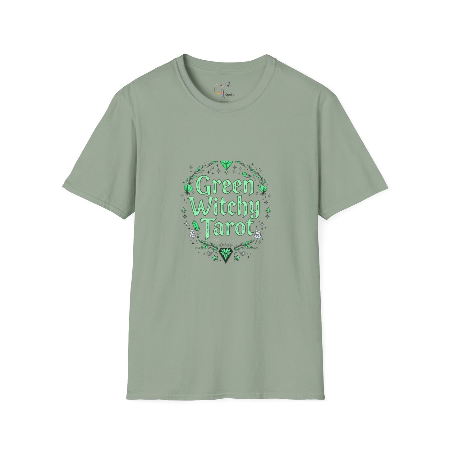 Green Witchy Tarot Unisex T-Shirt, Magical Tee, Gift for Tarot Lovers, Casual Wear, Spiritual Apparel, Witchy Fashion