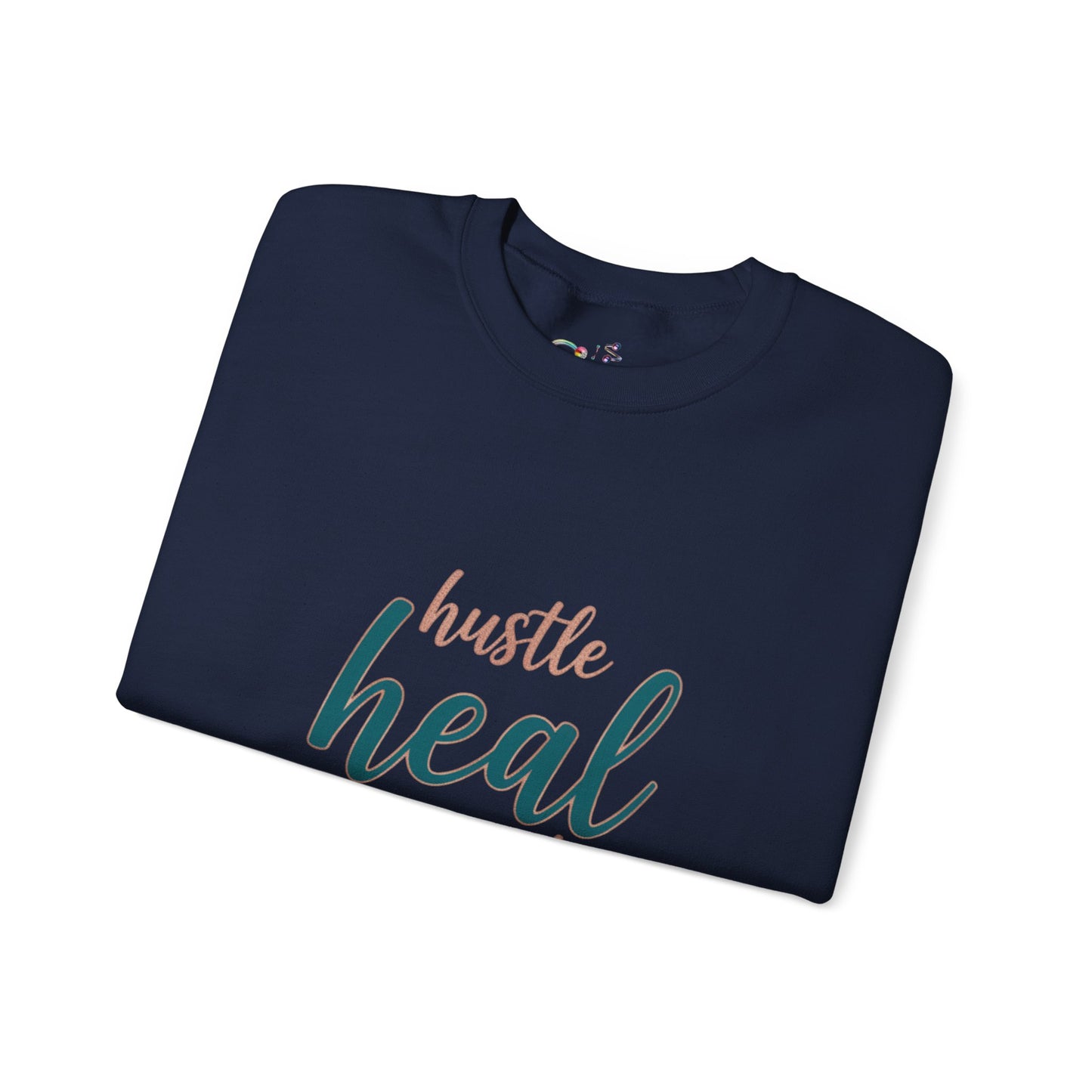 Crewneck Sweatshirt — "Hustle Heal Repeat" Empowerment Design
