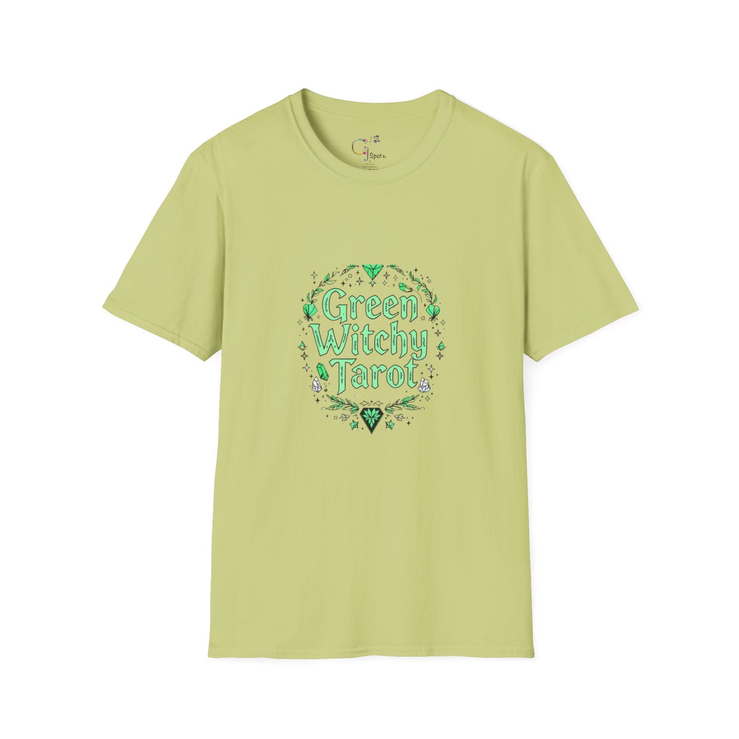 Green Witchy Tarot Unisex T-Shirt, Magical Tee, Gift for Tarot Lovers, Casual Wear, Spiritual Apparel, Witchy Fashion