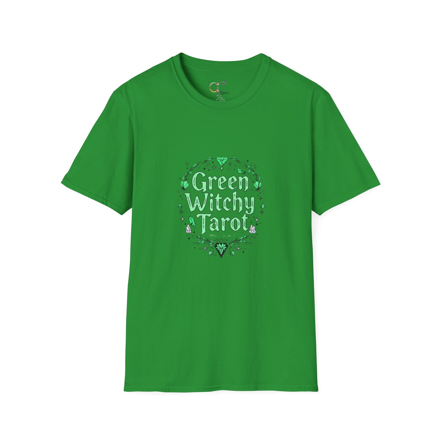 Green Witchy Tarot Unisex T-Shirt, Magical Tee, Gift for Tarot Lovers, Casual Wear, Spiritual Apparel, Witchy Fashion