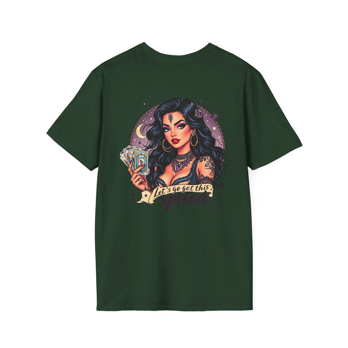 Green Witchy Tarot Unisex T-Shirt, Magical Tee, Gift for Tarot Lovers, Casual Wear, Spiritual Apparel, Witchy Fashion