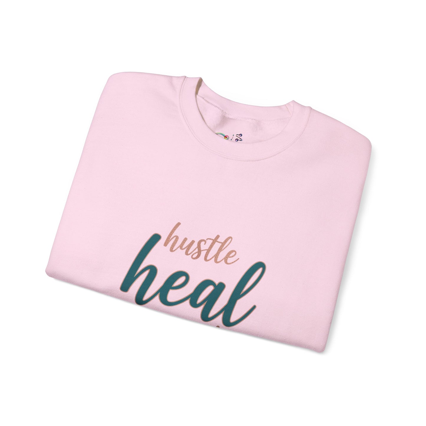 Crewneck Sweatshirt — "Hustle Heal Repeat" Empowerment Design