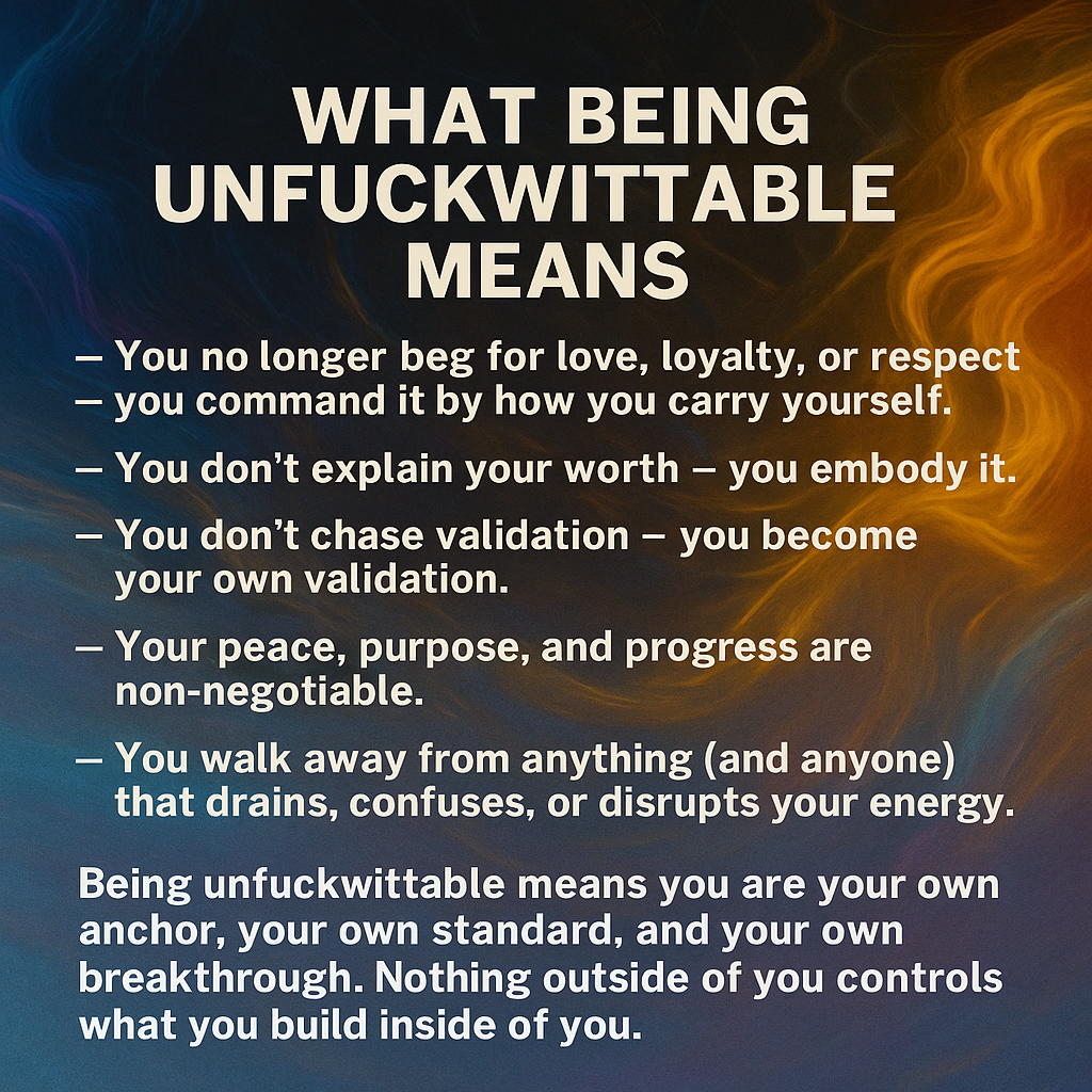 Unfuckwittable, the energy reset