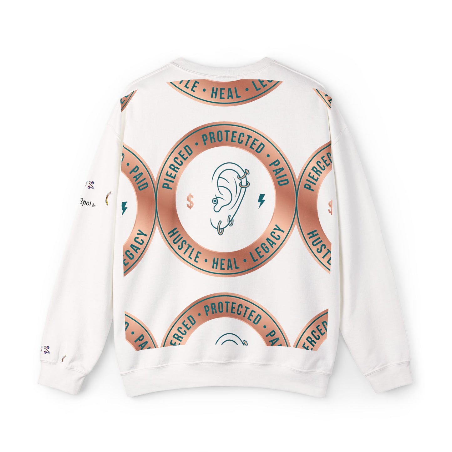 Crewneck Sweatshirt — "Hustle Heal Repeat" Empowerment Design