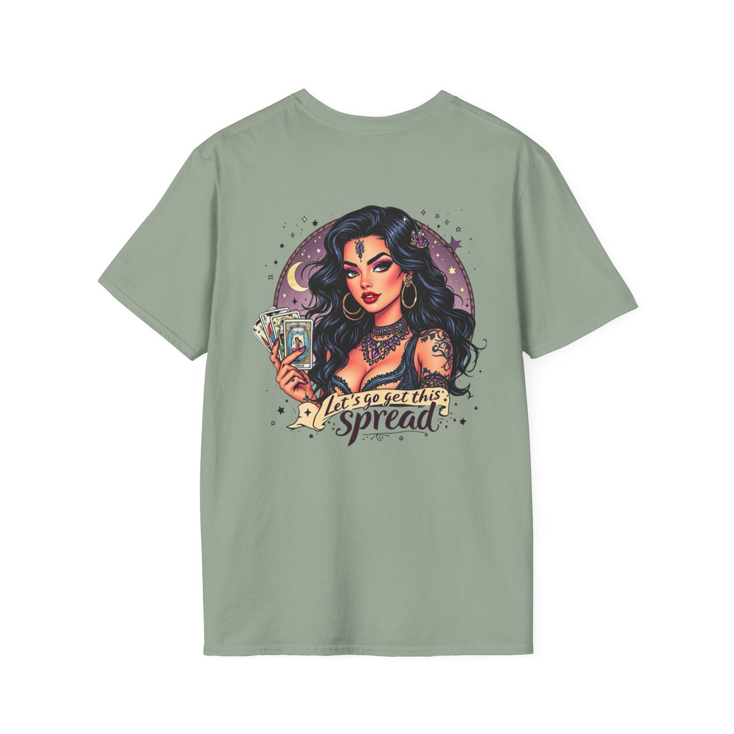 Green Witchy Tarot Unisex T-Shirt, Magical Tee, Gift for Tarot Lovers, Casual Wear, Spiritual Apparel, Witchy Fashion