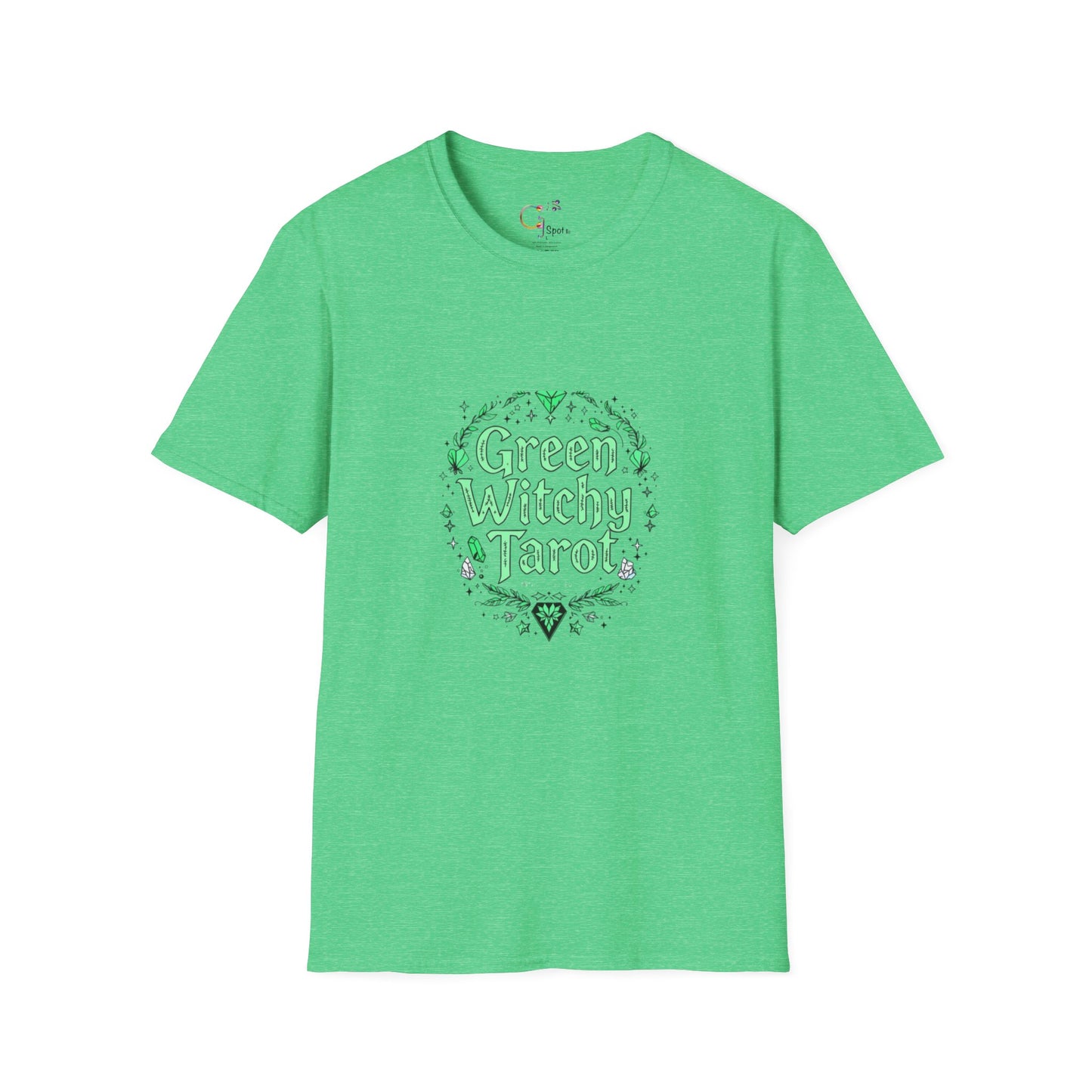 Green Witchy Tarot Unisex T-Shirt, Magical Tee, Gift for Tarot Lovers, Casual Wear, Spiritual Apparel, Witchy Fashion