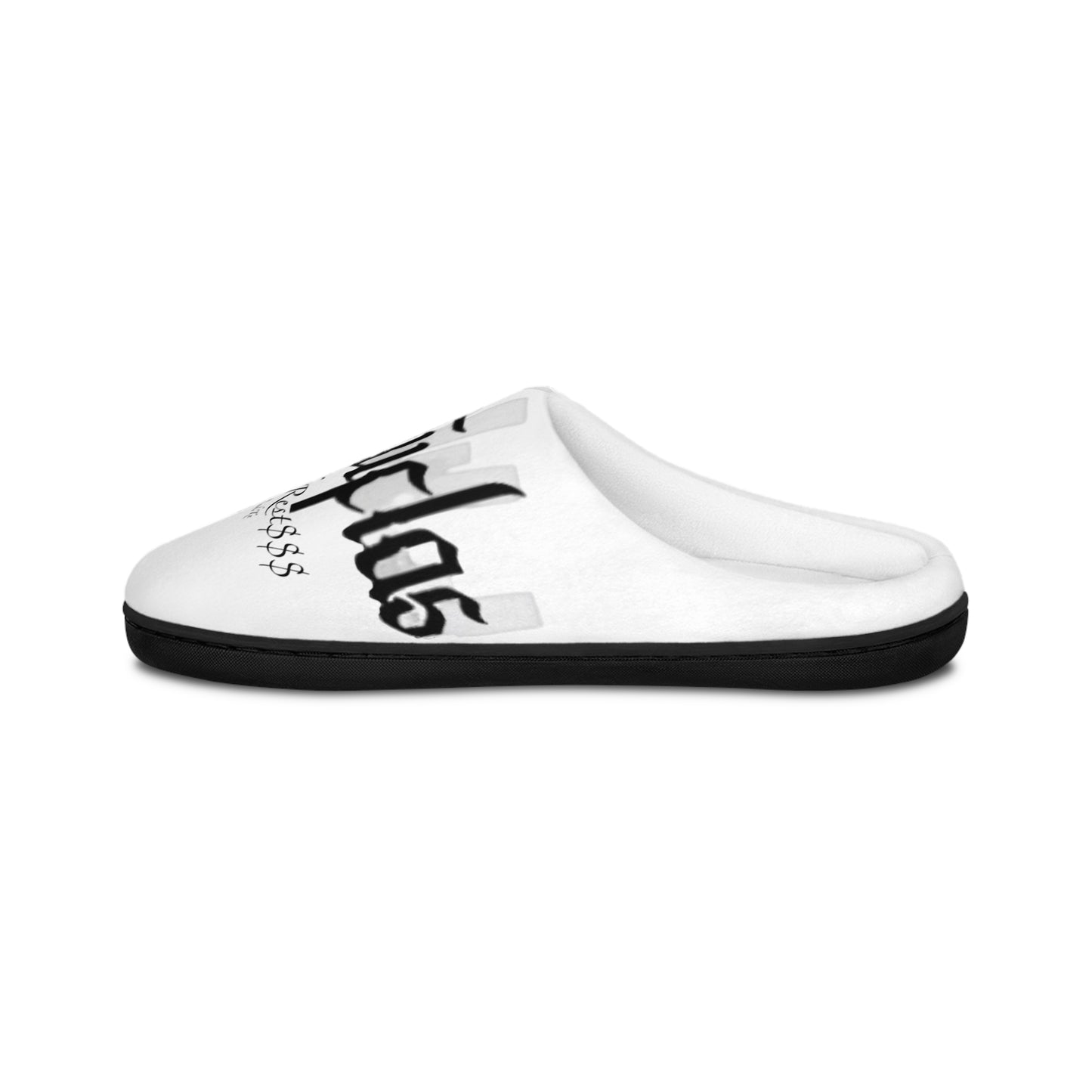 Men's Indoor Slippers — Gothic Portrait & Script Comfort Slides