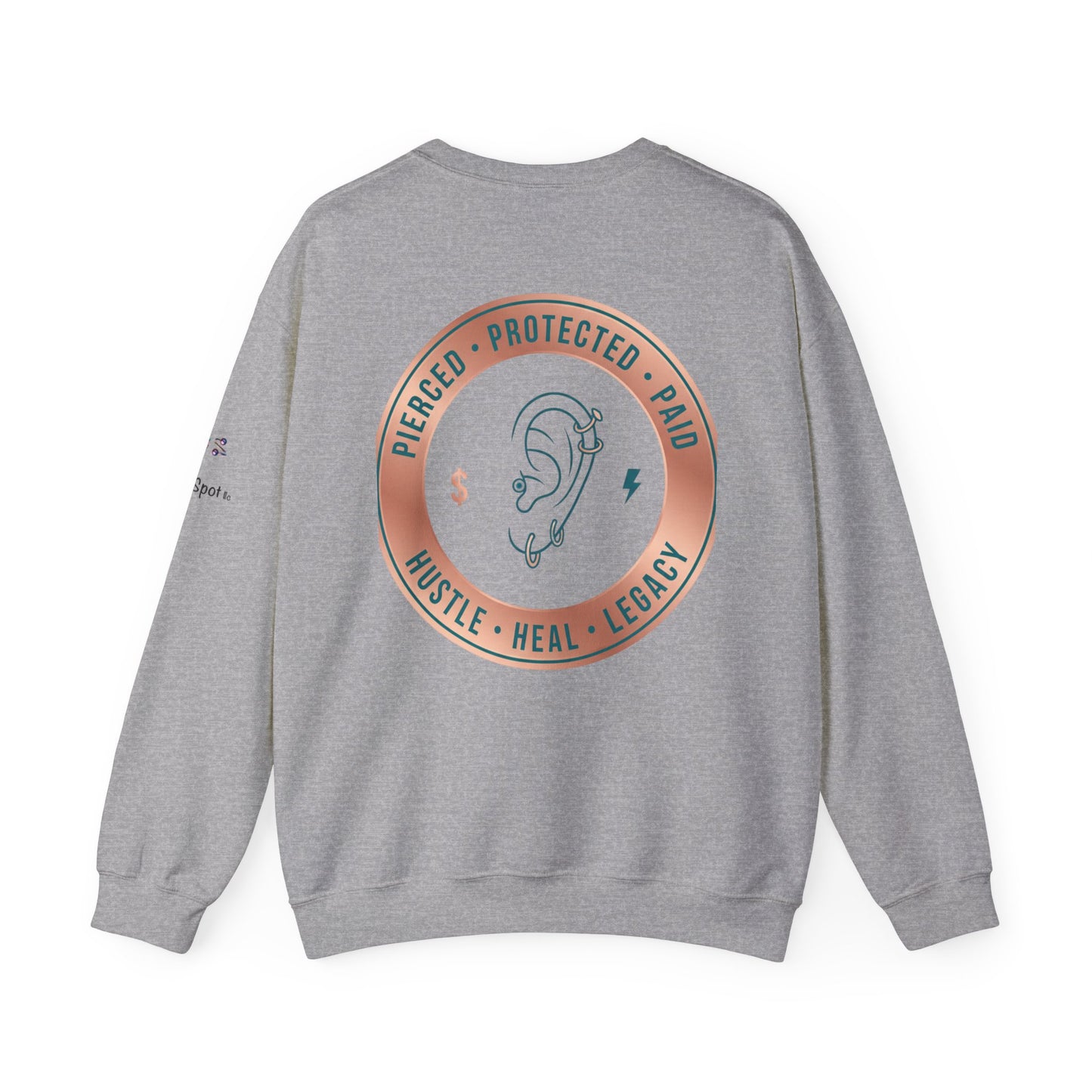 Crewneck Sweatshirt — "Hustle Heal Repeat" Empowerment Design