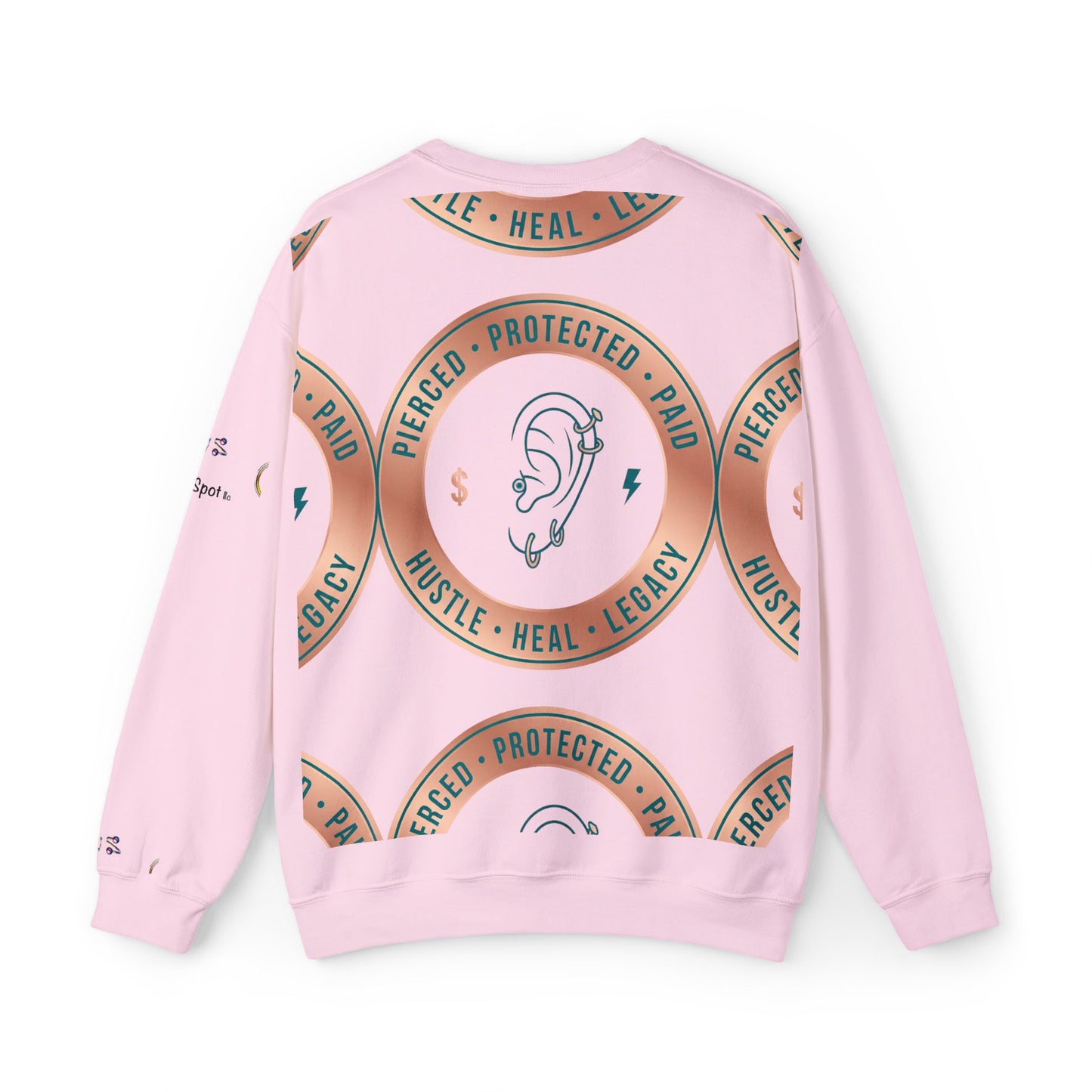 Crewneck Sweatshirt — "Hustle Heal Repeat" Empowerment Design