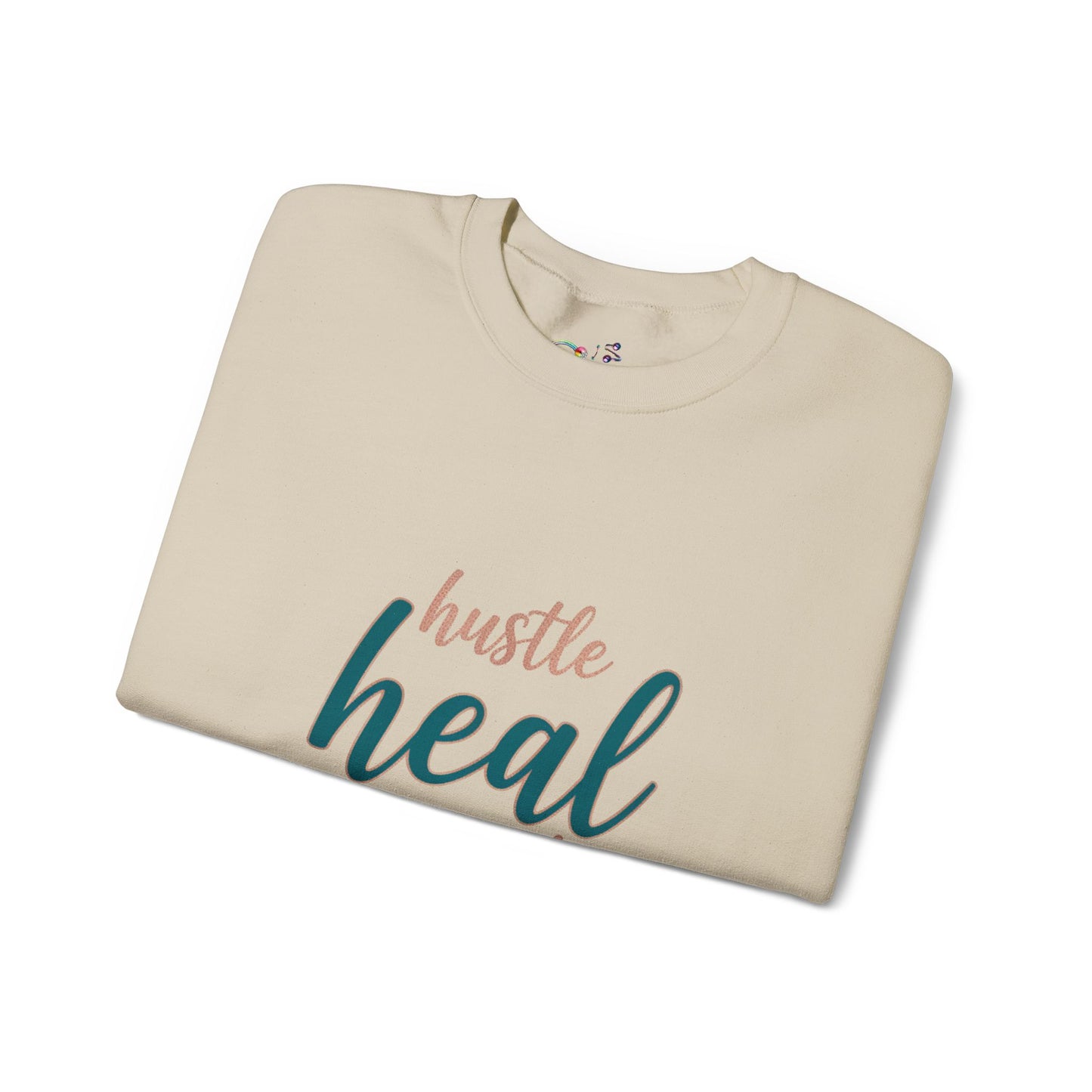 Crewneck Sweatshirt — "Hustle Heal Repeat" Empowerment Design