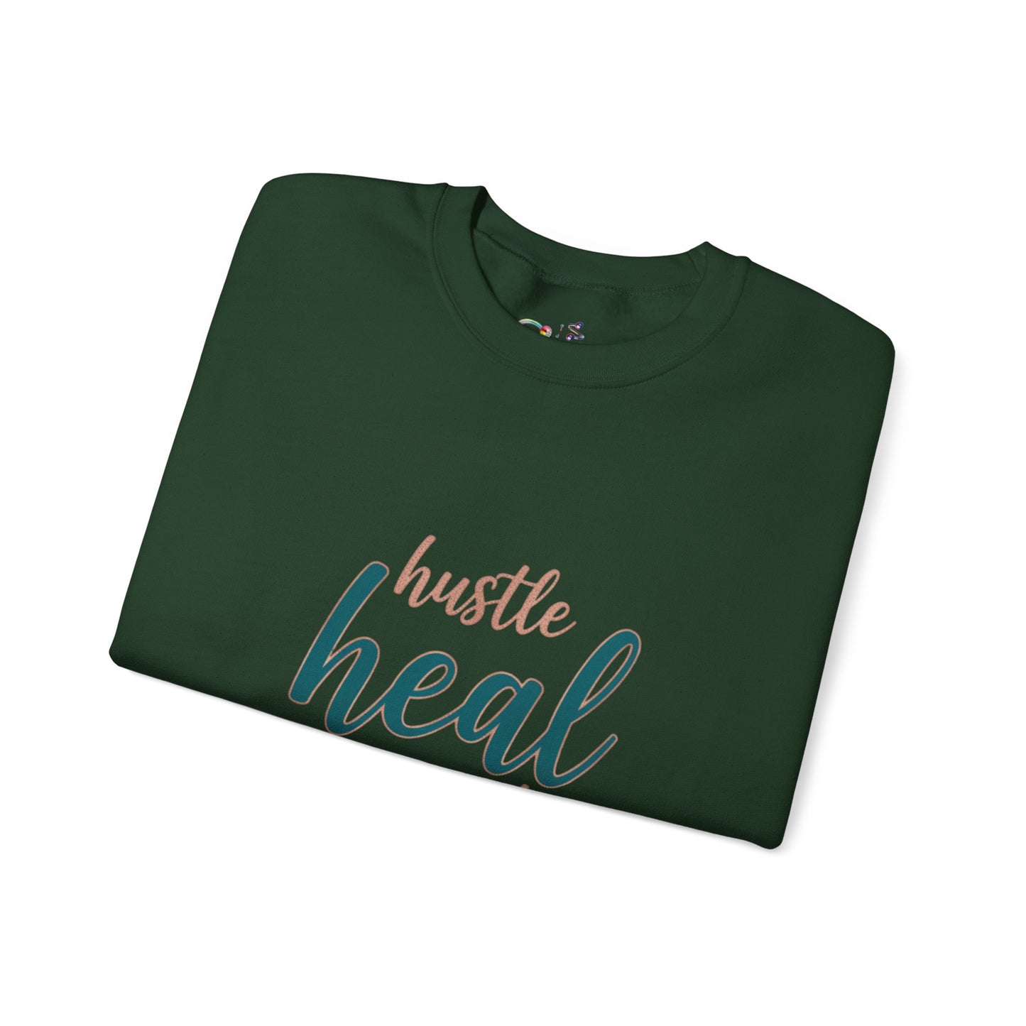 Crewneck Sweatshirt — "Hustle Heal Repeat" Empowerment Design