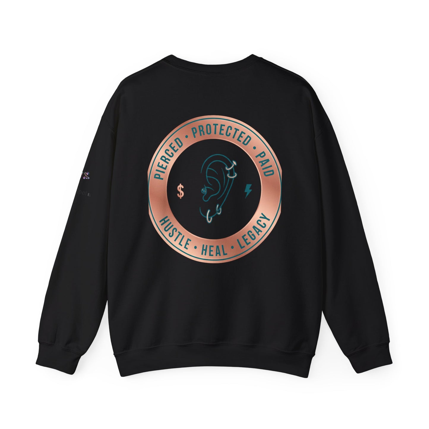 Crewneck Sweatshirt — "Hustle Heal Repeat" Empowerment Design