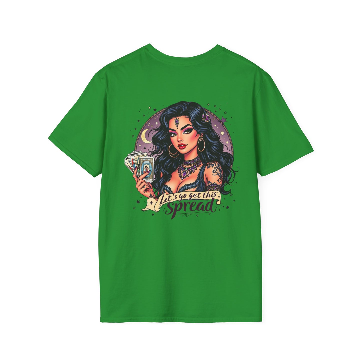 Green Witchy Tarot Unisex T-Shirt, Magical Tee, Gift for Tarot Lovers, Casual Wear, Spiritual Apparel, Witchy Fashion