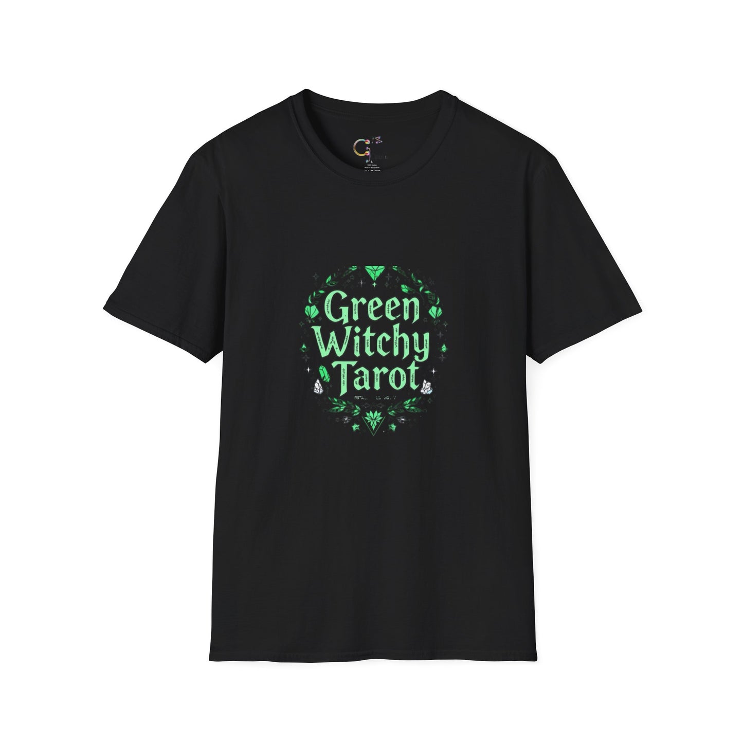 Green Witchy Tarot Unisex T-Shirt, Magical Tee, Gift for Tarot Lovers, Casual Wear, Spiritual Apparel, Witchy Fashion