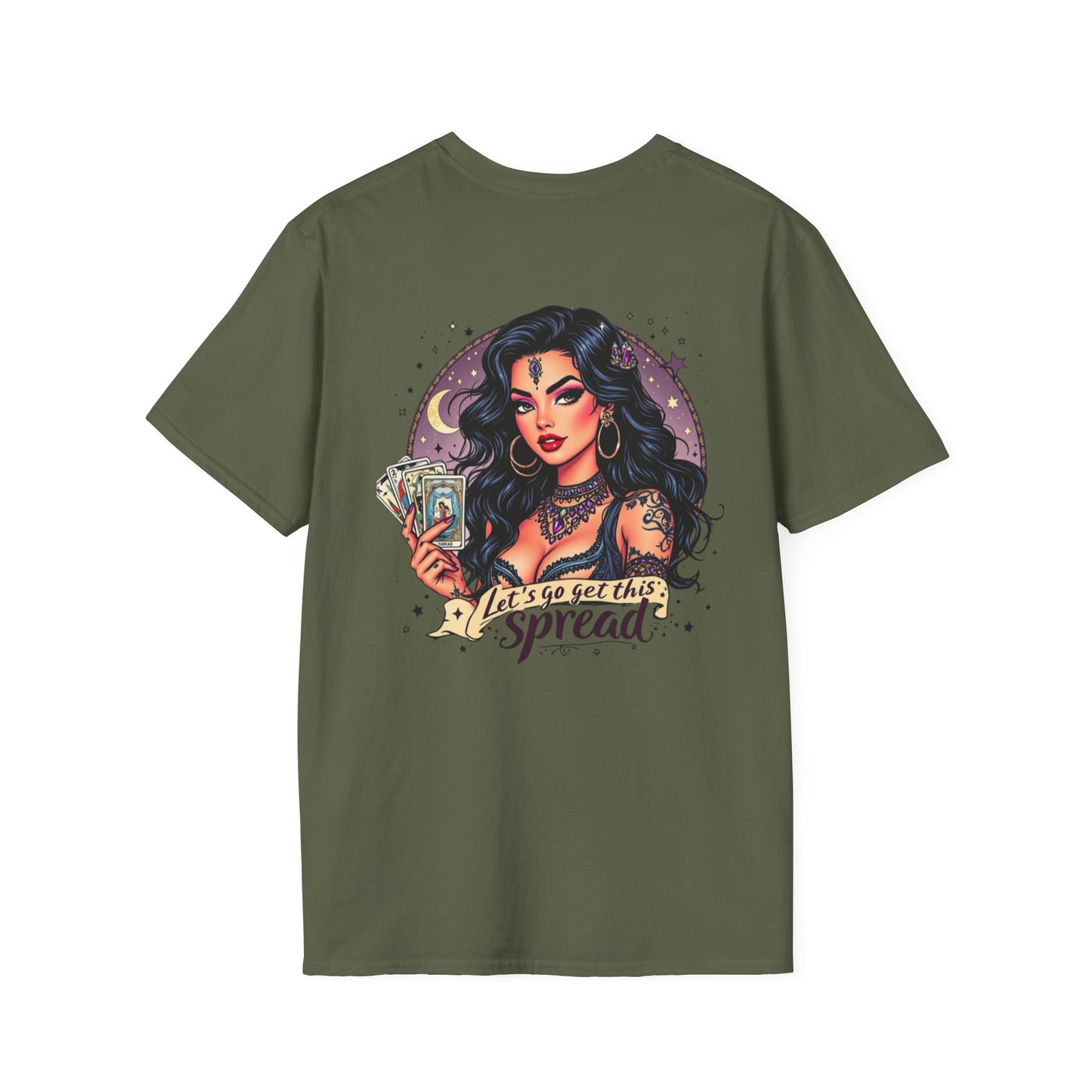 Green Witchy Tarot Unisex T-Shirt, Magical Tee, Gift for Tarot Lovers, Casual Wear, Spiritual Apparel, Witchy Fashion