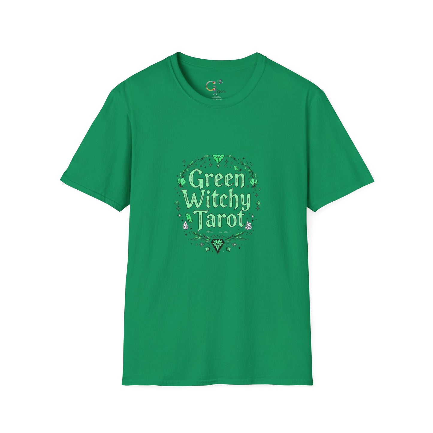 Green Witchy Tarot Unisex T-Shirt, Magical Tee, Gift for Tarot Lovers, Casual Wear, Spiritual Apparel, Witchy Fashion